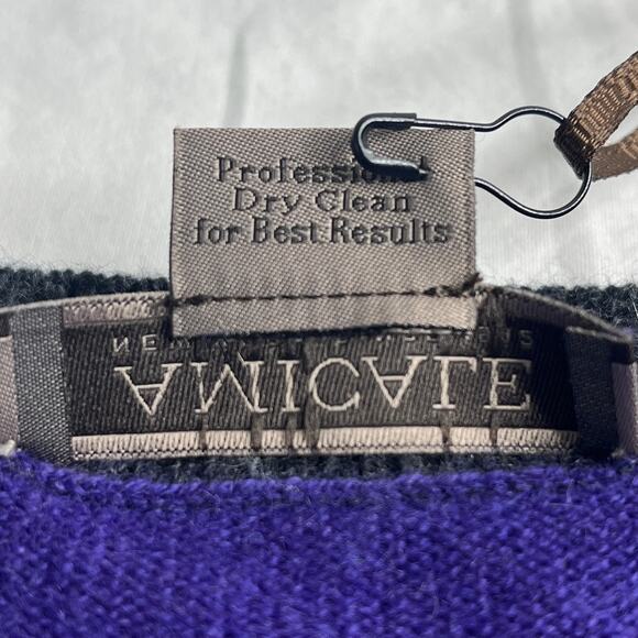 3-46 AMICALE NWT Men's Sweater 100% Cashmere Purple Size XL - Picture 6 of 10